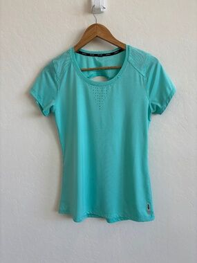 RBX Women’s Teal Running Shirt Mesh Vented Back Workout Top Aqua, Size Small